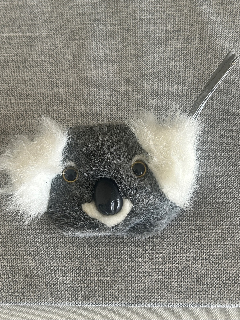 Plush Koala Bird Toy Pouch - Gray and White